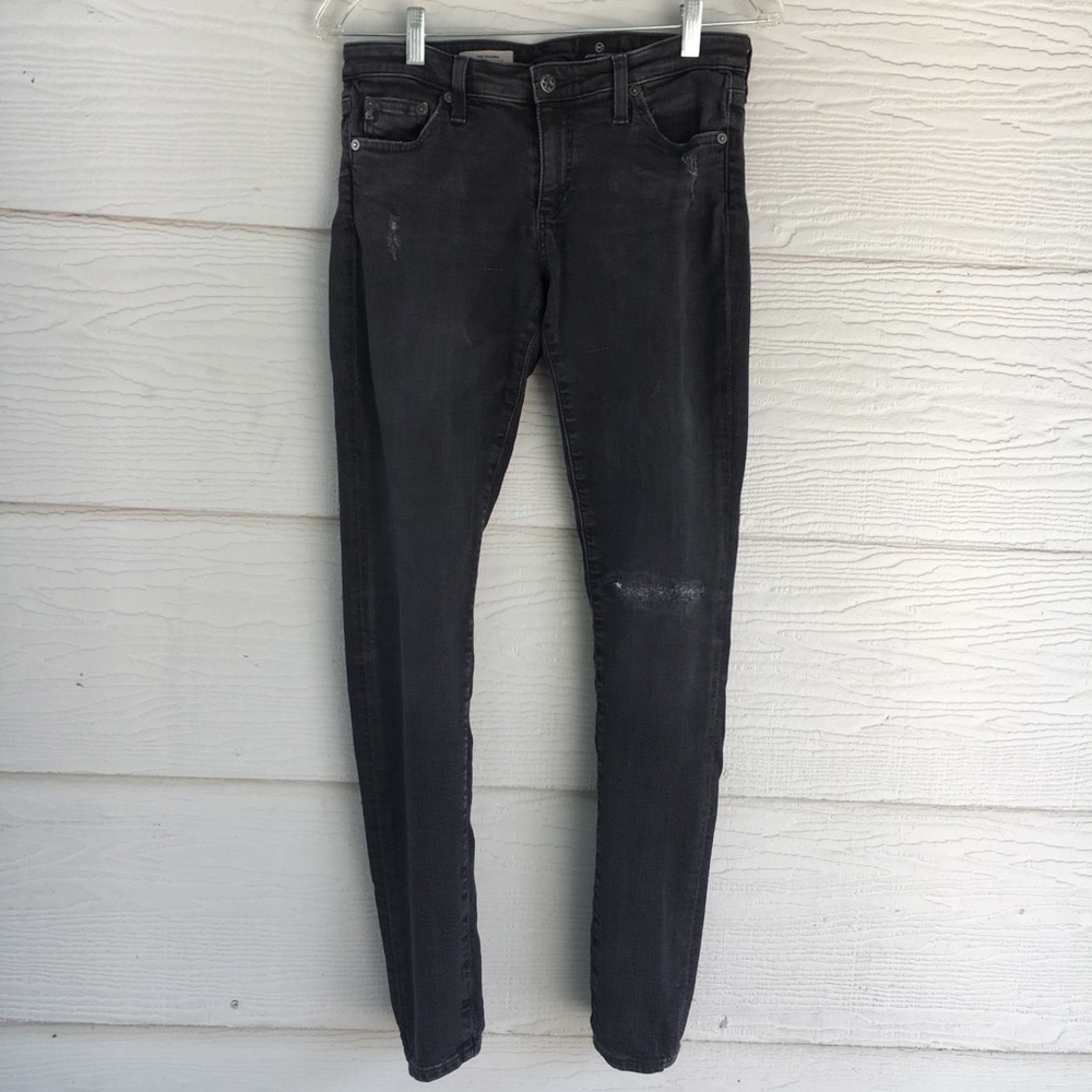 AG The Legging Super Skinny Distressed Grey Black - Sz 28R